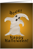 Spooky Ghost Saying Boooo! Happy Halloween! card