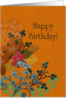 Fall Foilage, Happy Birthday! Autumn Flowers card