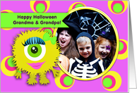 Happy Halloween Grandma & Grandpa! Cute Monster Photo Card