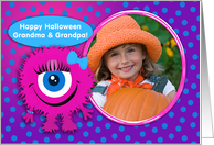 Happy Halloween Grandma & Grandpa! Cute Monster Photo Card