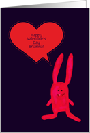 Customize Happy Valentine’s Day! Cute Bunny, Heart Speech Bubble card