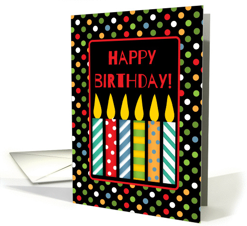 Happy Birthday! Decorative Candles and Multicolored... (1424368)