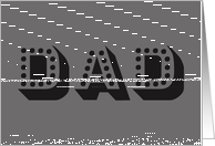 DAD, Father’s Day Greeting Card, Bold Black and Gray, Dotted Text card