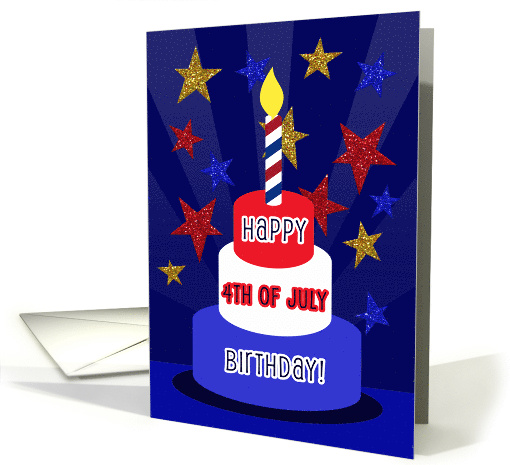 Happy 4th of July Birthday! Holiday Birthday, Red, White & Blue card