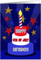 Happy 4th of July Birthday! Holiday Birthday, Red, White & Blue card