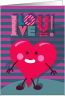 I Love U! Valentine’s Day Card Cute Heart Shaped Character card