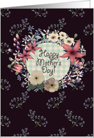 Happy Mother’s Day! Vintage Floral Wreath Pink Flowers card