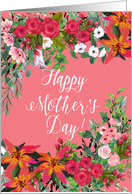 Happy Mother’s Day for Mother Lilies and Roses Floral Border card