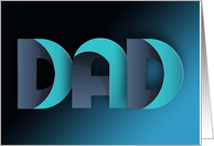 DAD Happy Father’s Day Art in Shades of Blue For Dads card