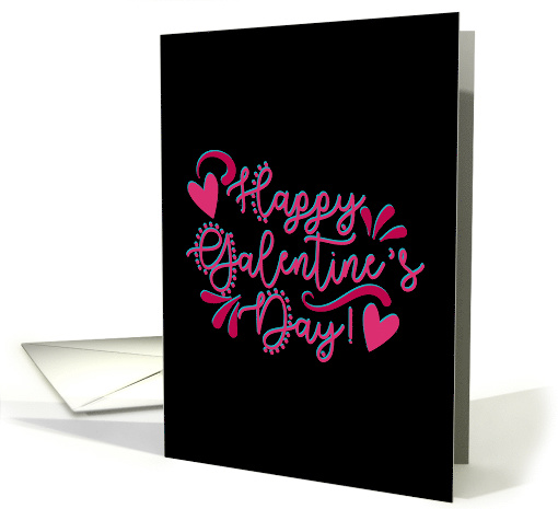 Happy Galentine's Day! Pink Hearts and Swirls For Any Gal card