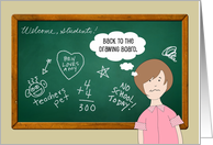 Back To The Drawing Board School Teacher School Chalkboard card