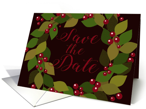 Save the Date Christmas Party Invitation Berries and... (1577304)