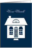 We’ve Moved! Whimsical House White Silhouette card