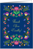 Thank You Kindly! Modern Folk Art Flowers Style card