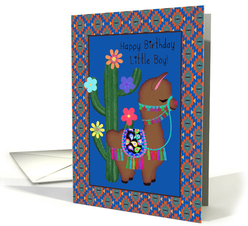 Happy Birthday Little Boy! Little Llama and Cactus card (1603856)