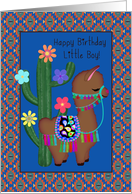 Happy Birthday Little Boy! Little Llama and Cactus card