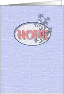 HOPE Encouragement Blue Linen Blue Flowers Corona Virus card