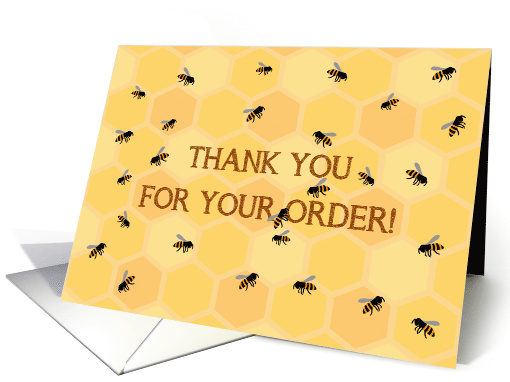 Thank You For Your Order! Business Card Busy Bees and Beehive card