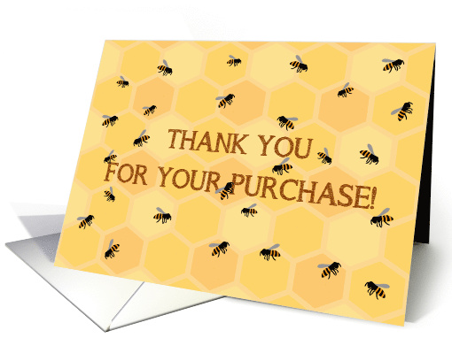 Thank You For Your Purchase! Business Card Busy Bees and Beehive card