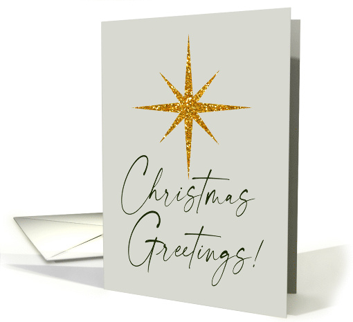 Faux Gold Glitter Star Christmas Greetings card (1647526)