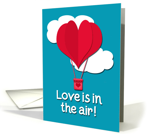 Love Is In the Air Be My Valentine Paper Cut Out Shapes Style card