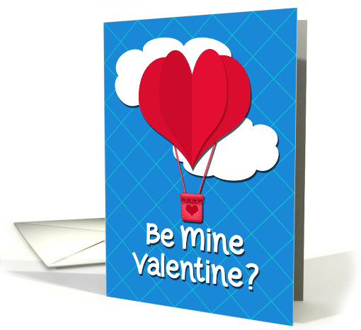 Be Mine Valentine Heart Hot Air Balloon Paper Cut Out... (1664586)