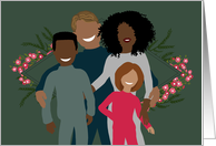 Happy Family Mixed Marriage Interracial Blended Family Announcement card