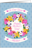 Happy Mother’s Day To OUR Dear Mother Watercolor Flowers Wreath card