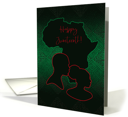 Happy Juneteenth Green Red Black the Colors of the Africa Flag card