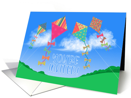 You're Invited Colorful Kites in the Summer Sky Invitation card