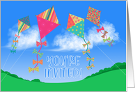 You’re Invited Colorful Kites in the Summer Sky Invitation card