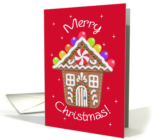 Gingerbread House Felt Style Merry Christmas card (1723480)