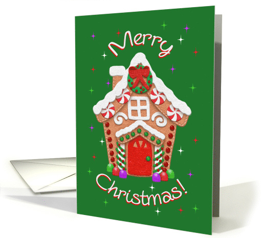 Gingerbread House Felt Style Merry Christmas card (1723494)