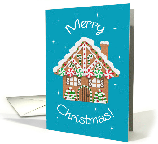 Gingerbread House Felt Style Merry Christmas card (1723500)