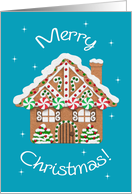 Gingerbread House Felt Style Merry Christmas card