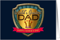 Dad World’s Greatest Happy Father’s Day Gold Crown Medallion card