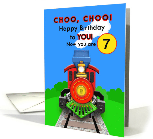 Kids Age 7 Birthday Choo Choo Train Customize This card (1748418)