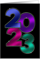 Happy New Year 2023 Stained Glass Look Numbers card