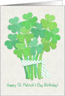 St. Patrick’s Day Birthday Felt Look Shamrocks card