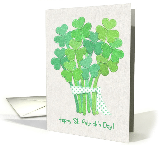 Happy St. Patrick's Day Felt Look Shamrocks card (1762780)