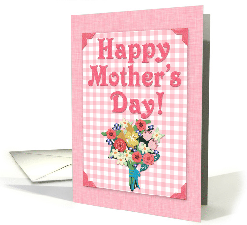 Happy Mother's Day Felt Look Bouquet of Flowers card (1763842)