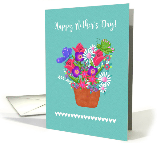 Happy Mother's Day Pot of Flowers Butterflies card (1766206)