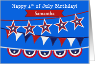 You Customize Name Happy 4ᵗʰ of July Birthday card