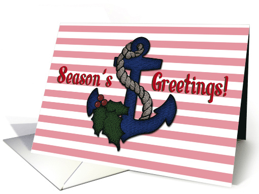 Season's Greetings Holly Anchor Nautical Christmas card (1798944)