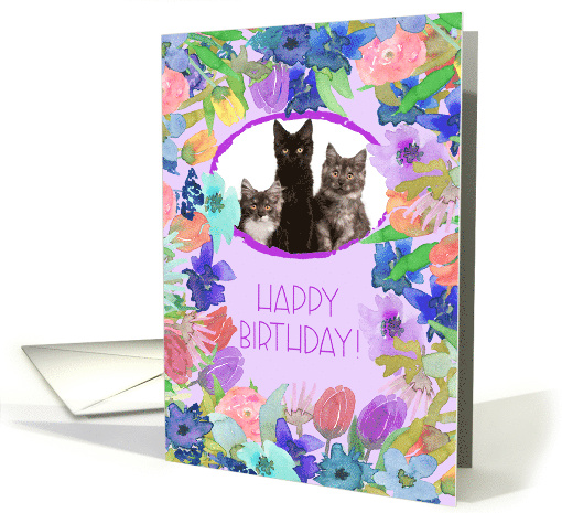 Happy Birthday Watercolor Flowers You Customize card (1827384)