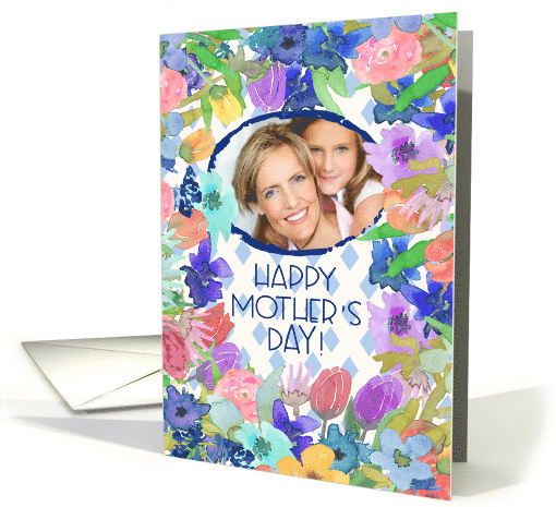 Mother's Day Watercolor Floral Frame You Customize card (1827454)