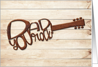 Wood Carved Dad You Rock Guitar Happy Father’s Day card