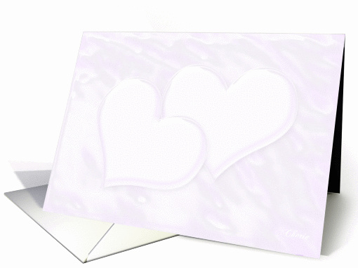 Hearts On White Satin card (333906)