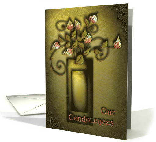 Our Condolences Elegant Floral Vase card (355323)