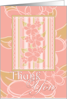 Thank You Greeting Card For Any Occasion, Coral Pink Floral Art card